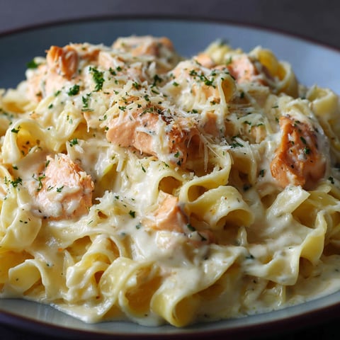 Une plate de pâtes au saumon faciles et rapides.