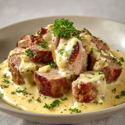 Une collation de Filet Mignon au Reblochon, servie dans un bol en porcelaine.