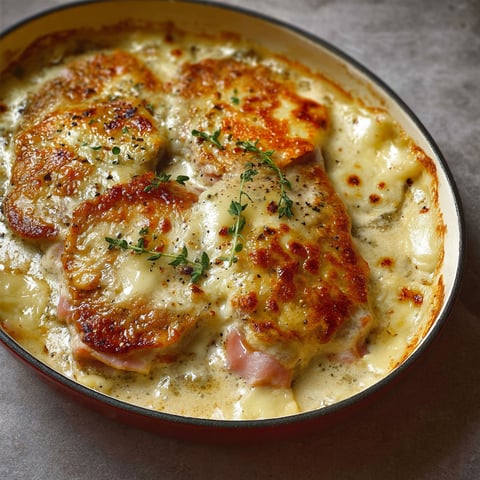 Une recette de chicken savoyard gratinée au reblochon.