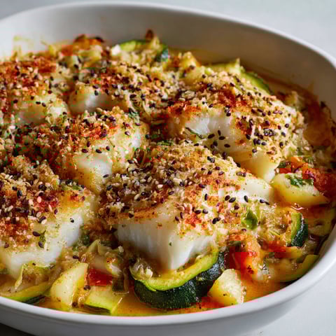 Gratin léger de poisson et courgettes