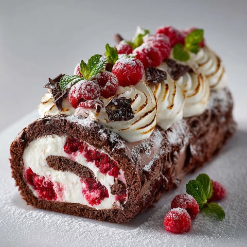 Une bûche glacée aux framboises et au chocolat de Lesley Chesterman, recette de cuisine.