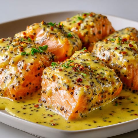 Plate of salmon with a creamy sauce and capers.