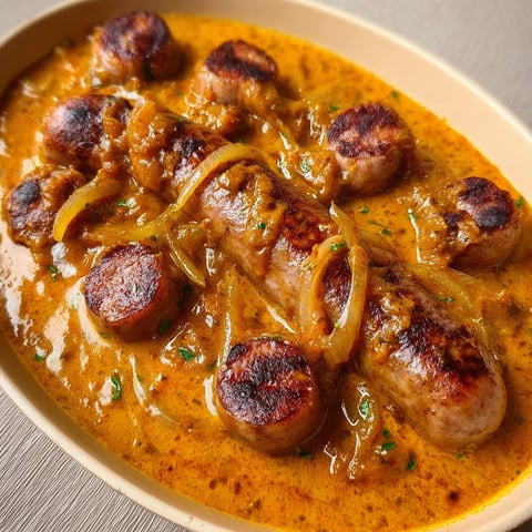 Saucisses au Curry Doux, une recette savoureuse et délicieuse.