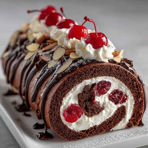 Un délicieux roulé suisse de la Forêt-Noire allemande, parfait pour un repas enchanté.