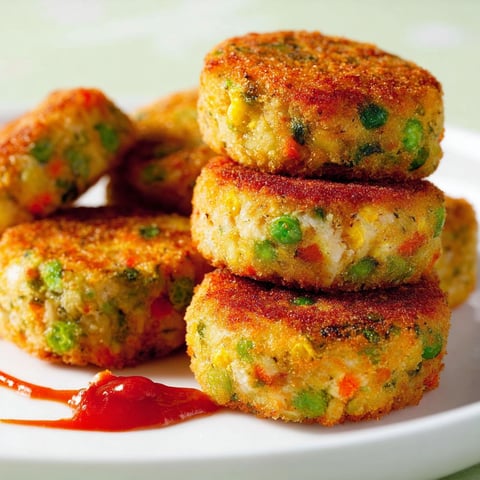 Une plaque de croquettes de légumes au poulet, avec une sauce tomate, est servie sur une table.