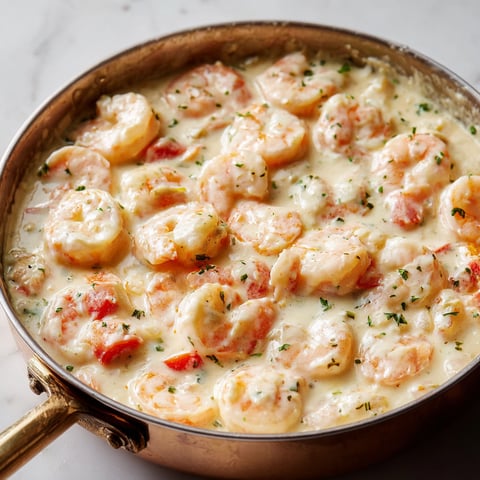 Une blanquette express aux crevettes est servie dans un bol en laiton.