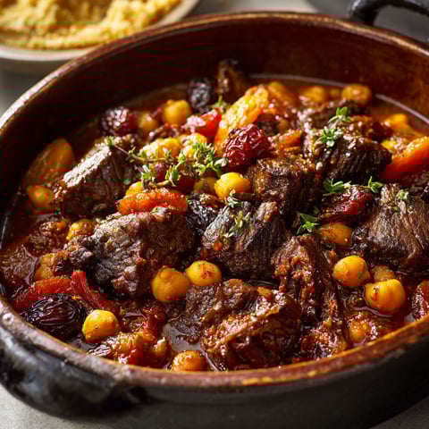 Plat mijoté au boeuf et fruits secs inratable et savoureux.