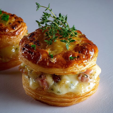 Vol-au-vent savoyard au Reblochon : la bouchée ultra fondante qui fait craquer.