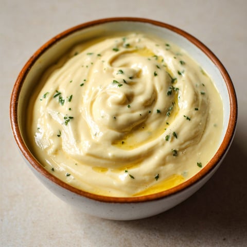 Une assiette contenant une sauce Aïoli Marseillaise.