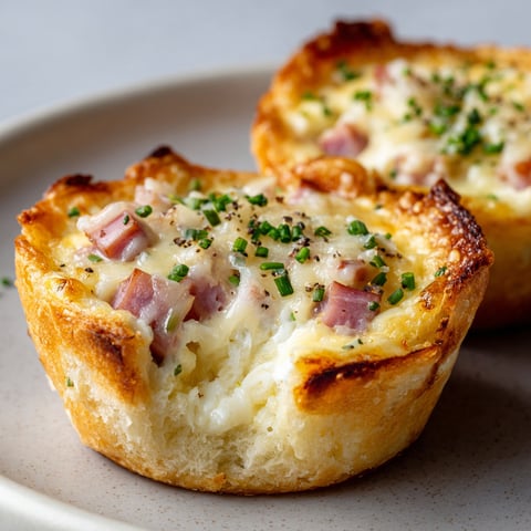 Des mini croques-quiches au jambon, savoureux et délicieux, sont présentés sur un plateau.