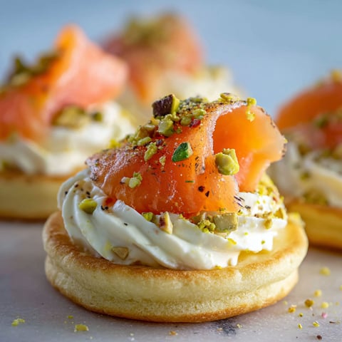 Blinis au saumon et au St Morêt, une recette savoureuse et délicieuse.