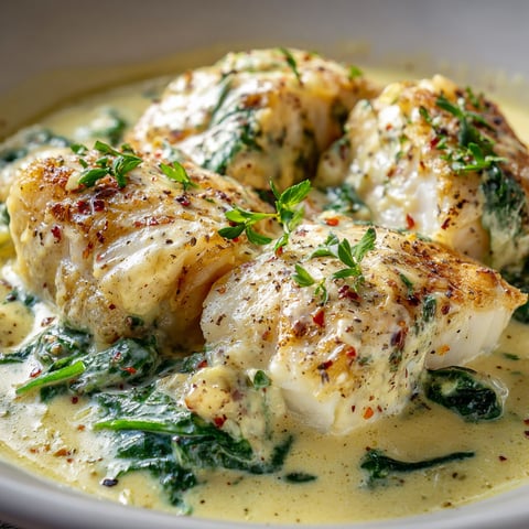 Dos de cabillaud aux épinards, une recette savoureuse et délicieuse.