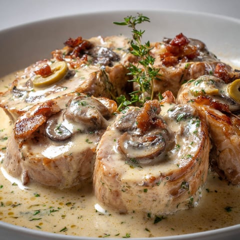 Paupiettes de veau au vin blanc et champignons, une recette savoureuse et délicieuse.