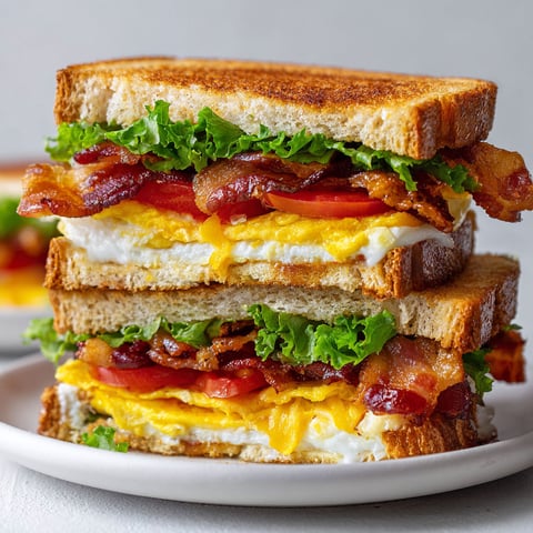 Un sandwich parfait composé de bacon, tomates, lettuce et œufs, pratique, nourrissant et zéro galère dans le sac !