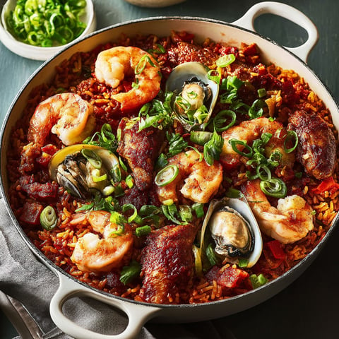 Grande poêlée cajun au riz, crevettes, ailes de poulet et saveurs créoles