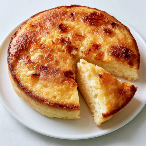 Une portion de gâteau simple au lait concentré.