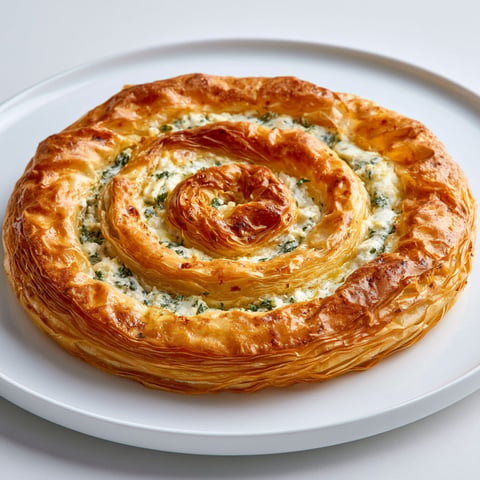 Une tourte croustillante des Balkans, faite avec une simple pâte filo et de la feta, régale toute la tablée.