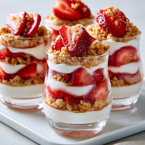 Verrines Gourmandes Fraises & Crème de Yaourt.