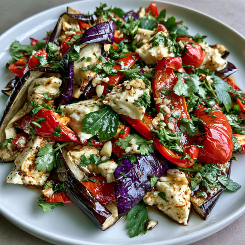 Une salade géorgienne au fromage et aux aubergines.