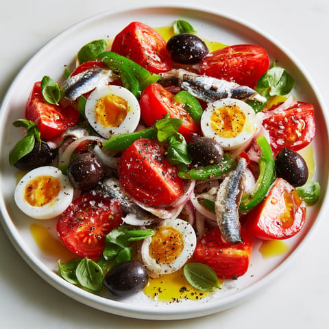 Salade niçoise maison, une version raffinée aux saveurs méditerranéennes