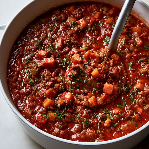 Sauce bolognaise traditionnelle au bœuf et à la pancetta.